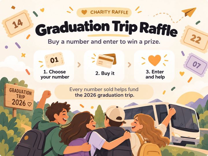 Cover image of the 2026 senior trip raffle